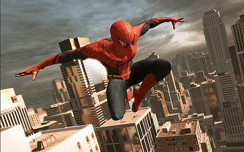 วอลล์เปเปอร์ดิจิทัล Spider-Man, Amazing Spider-Man, วิดีโอเกม, เมือง, แมนฮัตตัน, นิวยอร์กซิตี้, ซูเปอร์ฮีโร่, Marvel Comics, วอลล์เปเปอร์ HD HD wallpaper