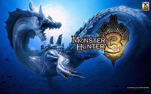 Videojuego, Monster Hunter 3, Lagiacrus (Monster Hunter), Monster Hunter, Fondo de pantalla HD HD wallpaper