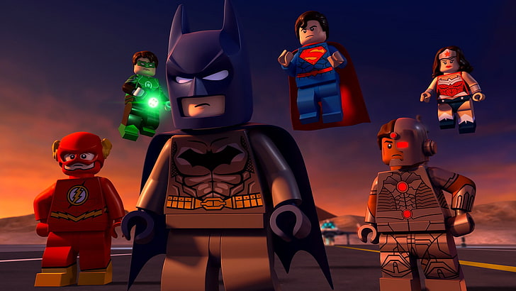 Mulher Maravilha, Batman, morcego, Lego, Lanterna Verde, Super-homem, herói, máscara, filme de animação, DC Comics, Cyborg, yuusha, super herói, Liga da Justiça, filme de animação, The Flash, Lego DC Comics Super Heróis: Liga da Justiça - Cosm, HD papel de parede