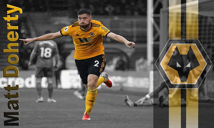 Matt Doherty, fc, wolves fc, molineux, the wolves, english, wallpaper, football, out of darkness cometh light, wwfc, soccer, W88, old gold, england, wolves football club, wolverhampton wanderers football club, wolverhampton wanderers fc, fwaw, wolverhampton, screensaver, old gold new challenge, gold and black, adidas, premier league, wolf, wolves, wanderers, HD wallpaper