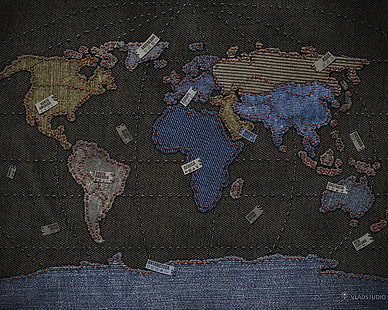 Kartenillustration, Karte, Denim, Vladstudio, HD-Hintergrundbild HD wallpaper