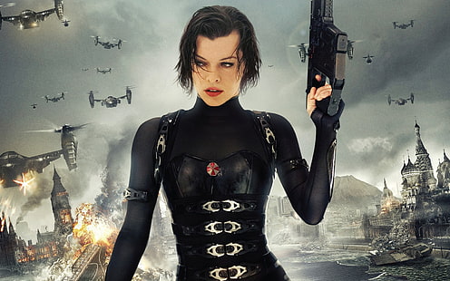 2012 film Resident Evil 5: Retribution, Milla Jovovich, resident evil poster, 2012, Film, Resident, Evil, Retribution, Milla, Jovovich, Fond d'écran HD HD wallpaper
