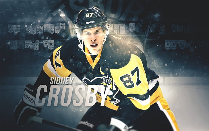 Sidney Crosby illustrazione di hockey su ghiaccio, Sidney Crosby, Pittsburgh, pinguini, nhl, hockey, Sfondo HD