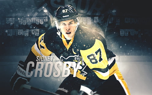 Ilustrasi hoki es Sidney Crosby, sidney crosby, pittsburgh, penguins, nhl, hoki, Wallpaper HD HD wallpaper
