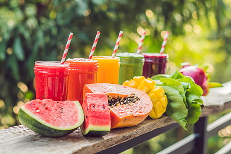 frutta, bevande, verdure, frullati, Sfondo HD HD wallpaper
