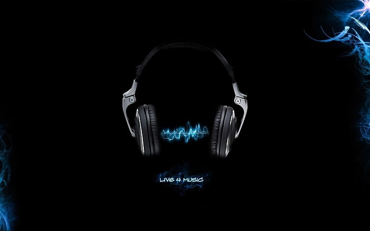 headphone nirkabel hitam dan abu-abu, musik, DJ, Wallpaper HD