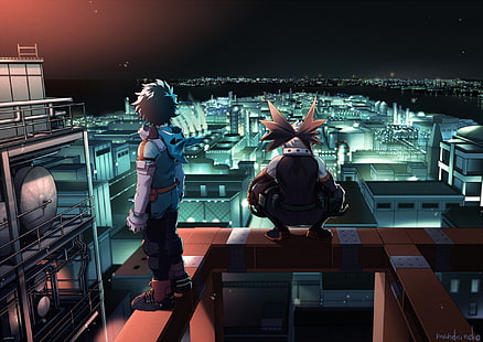 Anime, My Hero Academia, Izuku Midoriya, Katsuki Bakugou, Fond d'écran HD HD wallpaper
