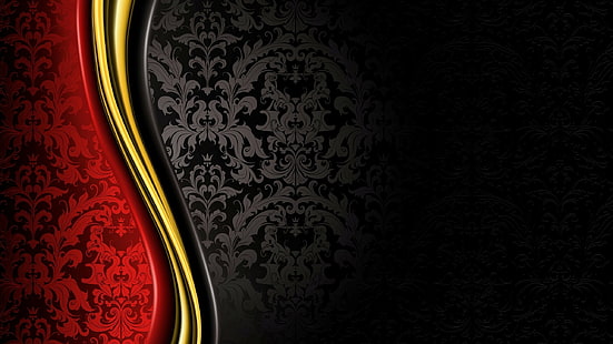 الفاخرة الملكي الكبير الذهب الأسود الأحمر الملخص، خلفية HD HD wallpaper