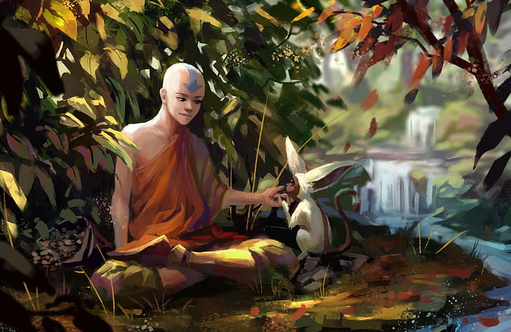 Avatar (Anime), Avatar: The Last Airbender, Aang (Avatar), Momo (Avatar), HD wallpaper