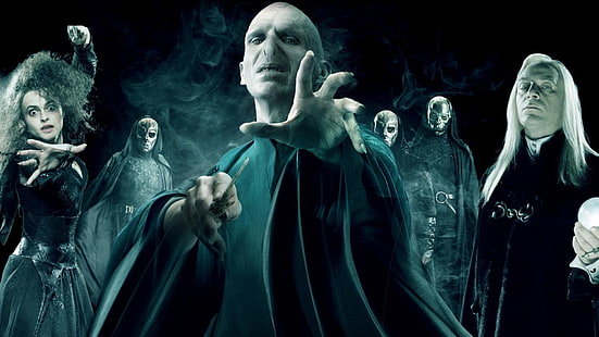 Bellatrix Lestrange, Death Eater, Harry Potter, Lord Voldemort, Lucius Malfoy, HD wallpaper HD wallpaper
