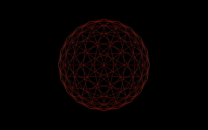 red sphere wallpaper, minimalism, sphere, simple background, HD wallpaper