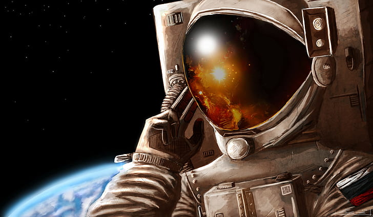 astronaut, space, Earth, Russian, HD wallpaper