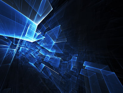 blaue abstrakte Tapete, Transparenz, Quadrate, Gesichter, Abbildung, Rechtecke, HD-Hintergrundbild HD wallpaper