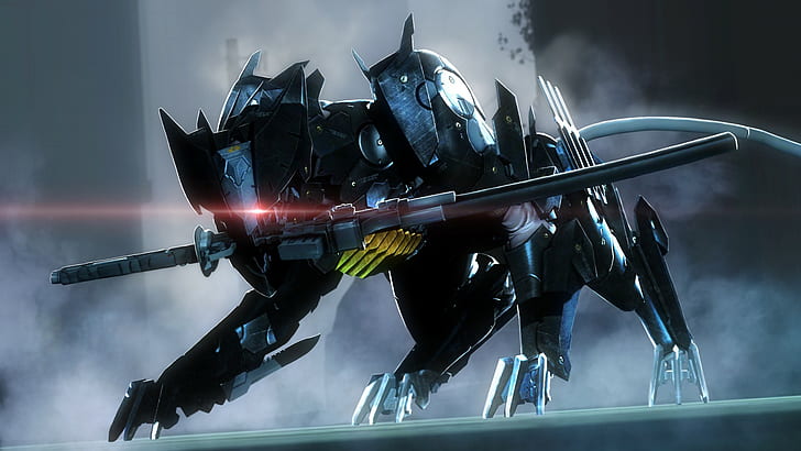 papel de parede digital de metal gear robot, Metal Gear Rising: Revengeance, Metal Gear, robô, Blade Wolf, arte digital, videogame, HD papel de parede
