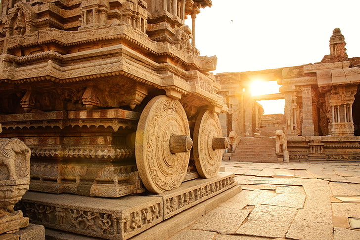 concrete temple, photography, India, temple, Sun, Asian architecture, architecture, wheels, Konark, Sun Temple, HD wallpaper