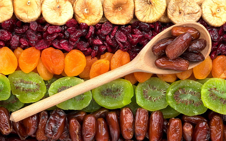 Frutas secas, kiwi, damascos, figos, Secas, frutas, kiwi, damascos, figos, HD papel de parede