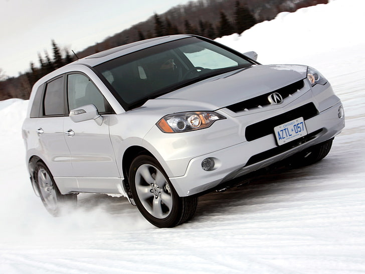 silver Acura RDX SUV, acura, rdx, white, front view, style, cars, snow, nature, HD wallpaper