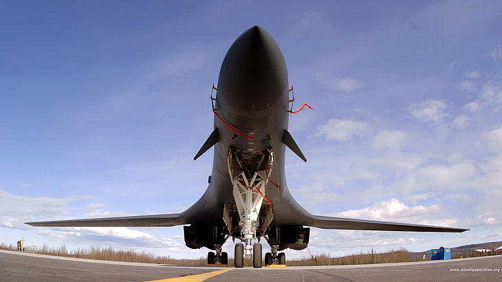 schwarzes Düsenflugzeug, Militärflugzeug, Flugzeug, Jets, Rockwell B-1 Lancer, Flugzeug, Militär, HD-Hintergrundbild