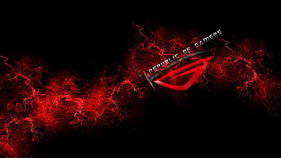 Logo Republic of Gamers, okno, ASUS, gracze, gry wideo, gry na PC, Tapety HD HD wallpaper