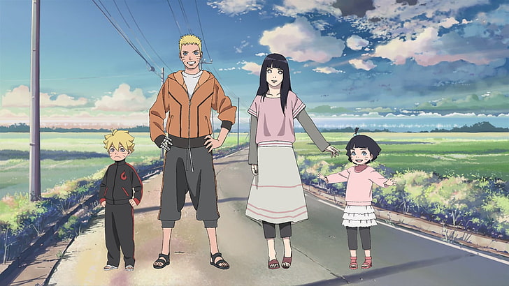 Uzumaki Naruto-familjen, Anime, Boruto: Naruto the Movie, Boruto Uzumaki, Himawari Uzumaki, Hinata Hyūga, Naruto, Naruto Uzumaki, HD tapet