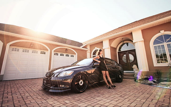 Lexus Brunette House Sunlight HD, автомобили, слънчева светлина, къща, брюнетка, lexus, HD тапет