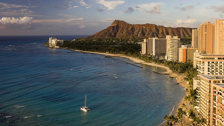 Ciudades, Waikiki, Hawaii, Fondo de pantalla HD