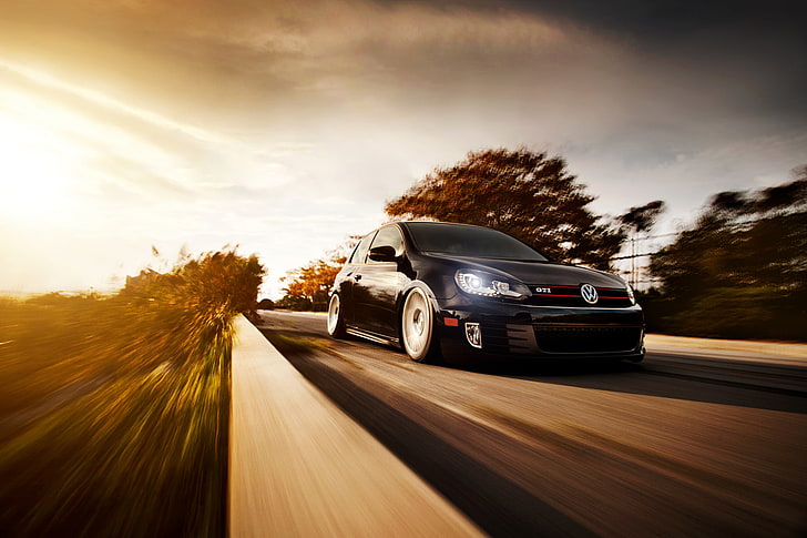 Road, black, speed, blur, Volkswagen, Golf, GTI, front, Type 5G, HD  wallpaper | Wallpaperbetter