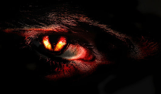 Dark, Eye, Demon, Evil, Red, HD tapet HD wallpaper