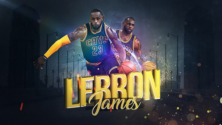 LeBron James, Cleveland Cavaliers, bola basket, Wallpaper HD