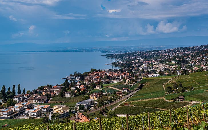 Switzerland, Lake Geneva, Lausanne, HD wallpaper