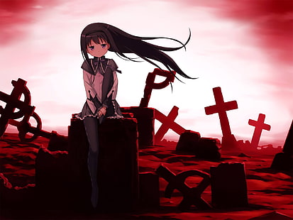 Mahou Shoujo Madoka Magica, Akemi Homura, Anime Mädchen, Anime, HD-Hintergrundbild HD wallpaper
