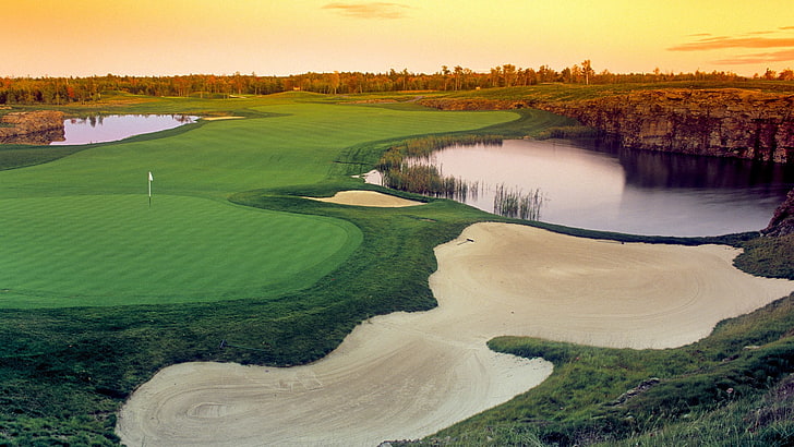 Канада голф езера голф игрище 1920x1080 Nature Lakes HD Art, Канада, голф, HD тапет