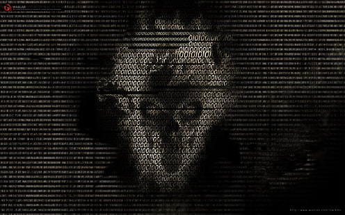 gray and black binary skull wallpaper, Technology, Hacker, HD wallpaper HD wallpaper