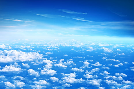 Blå himmel, 5K, moln, HD tapet HD wallpaper
