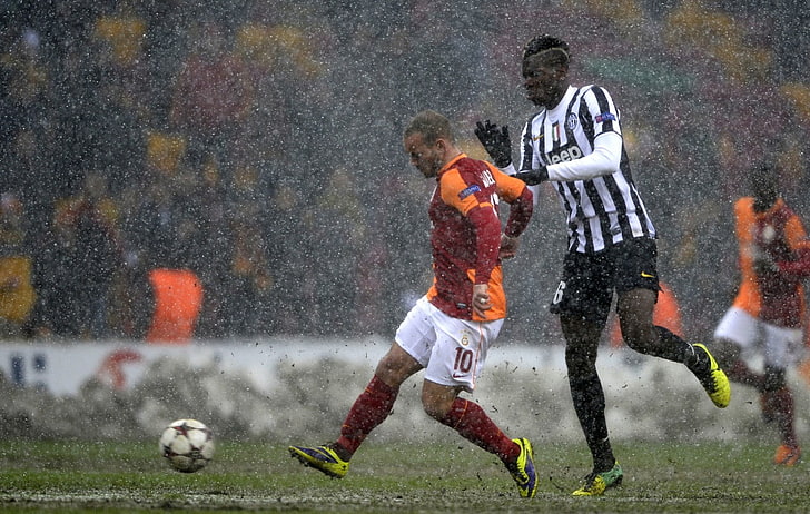 Galatasaray S.K., Juventus, Paul Pogba, nieve, Fondo de pantalla HD