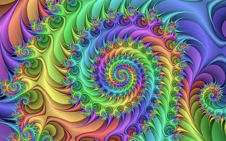 illustration abstraite multicolore, abstrait, fractale, Fond d'écran HD