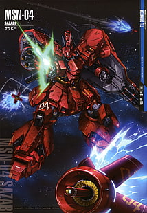 Gundam, robot, Mobile Suit Gundam Char's Counterattack, Universal Century, espacio, Mobile Suit Gundam, Sazabi, Fondo de pantalla HD HD wallpaper