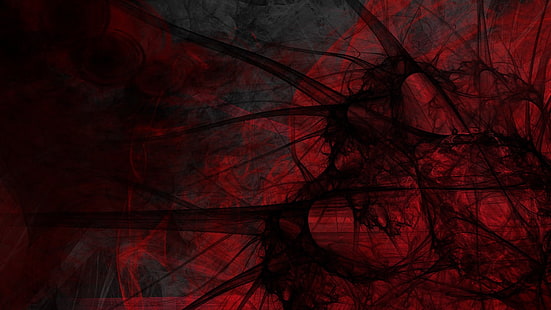 fond d'écran d'art abstrait rouge et noir, abstrait, formes, rouge, art numérique, Fond d'écran HD HD wallpaper