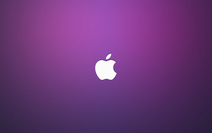 logotipo da Apple em roxo e branco, Apple, Mac, Leopard, HD papel de parede