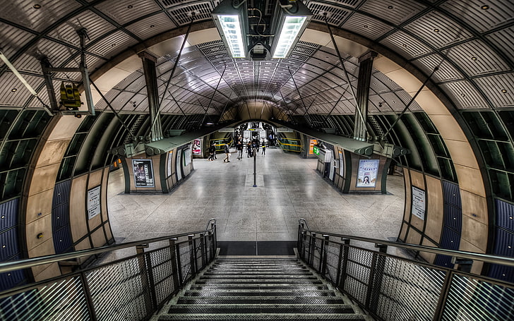 England, London, underground, train station, interior, photo manipulation, metro, HD wallpaper