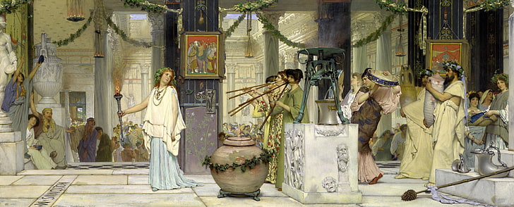 gambar, sejarah, genre, Lawrence Alma-Tadema, The Grape Harvest Festival, Wallpaper HD