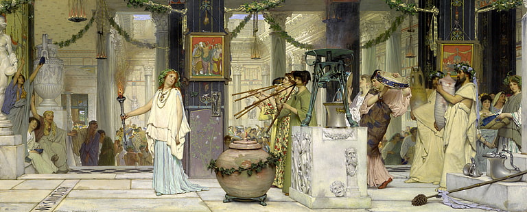 picture, history, genre, Lawrence Alma-Tadema, The Grape Harvest Festival, HD wallpaper HD wallpaper