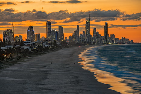 Strand, die Stadt, Miami Beach, HD-Hintergrundbild HD wallpaper