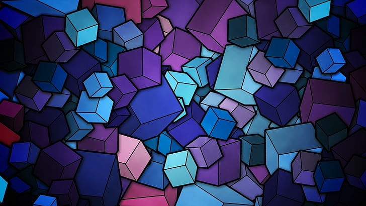 Cubes HD, abstract, cubes, HD wallpaper