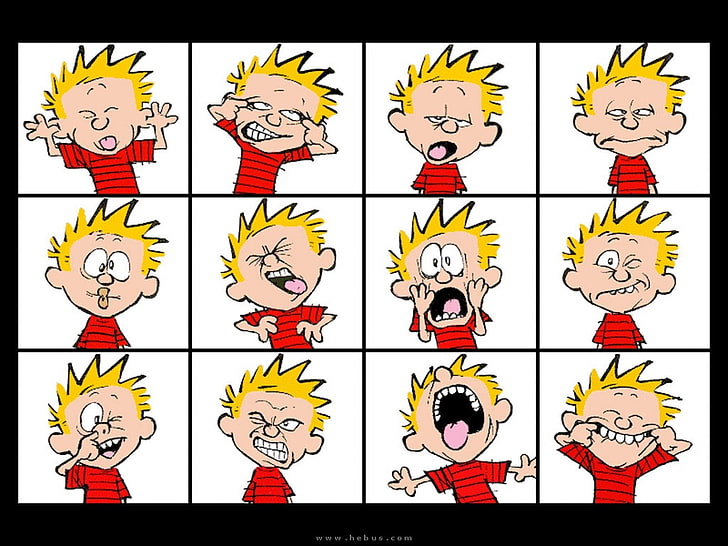 илюстрация на анимационен герой от момче с жълто коси, Комикси, Калвин и Хобс, Калвин (Калвин и Хобс), HD тапет