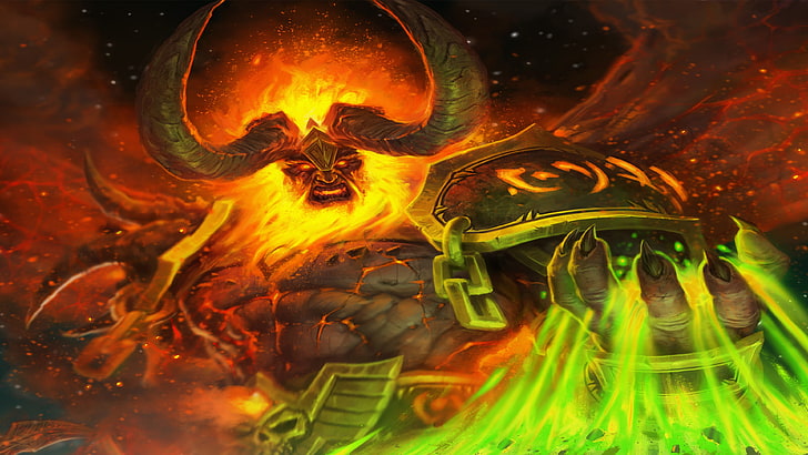 pintura abstracta negra y amarilla, World of Warcraft, World of Warcraft Legion, Fondo de pantalla HD