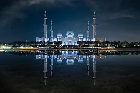  Abu Dhabi, United Arab Emirates, Al Jāmi‘ al Kabīr, HD wallpaper HD wallpaper