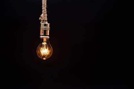 Glühbirne, Beleuchtung, Seil, Strom, Edisons Lampe, HD-Hintergrundbild HD wallpaper