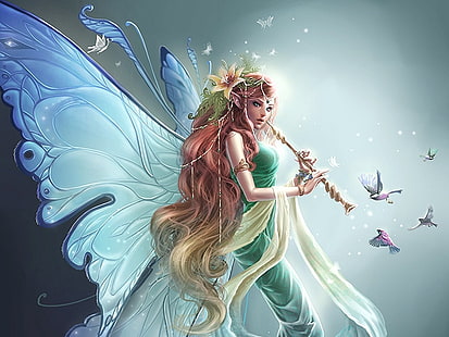 weibliche Fee Illustration, Fantasy, Fairy, HD-Hintergrundbild HD wallpaper