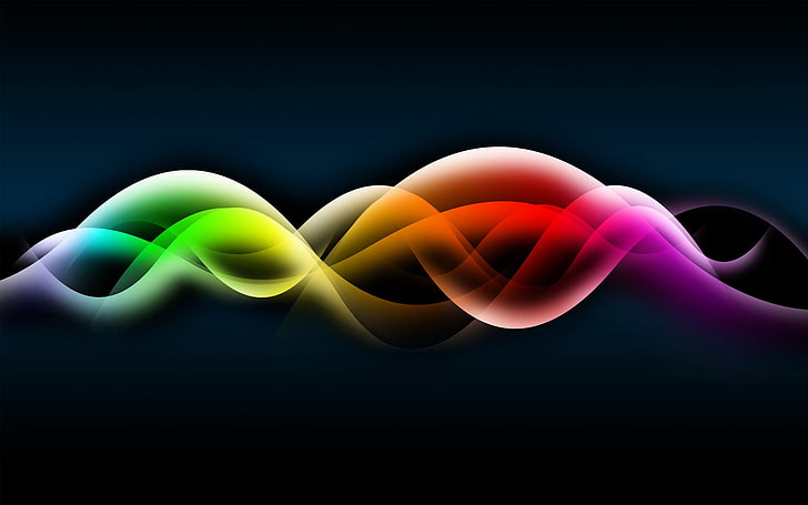 multicolored graphics design, wave, rainbow, light, lights, HD wallpaper